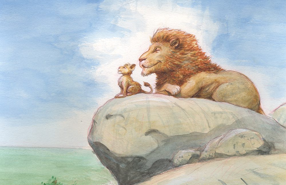 Simba-and-Mufasa-Concept-Art-from-The-Lion-King