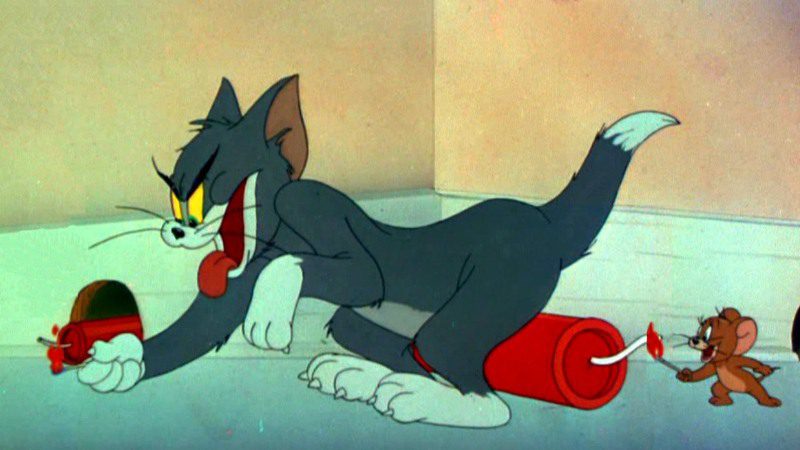 Một cảnh trong phim hoạt hình Tom & Jerry 