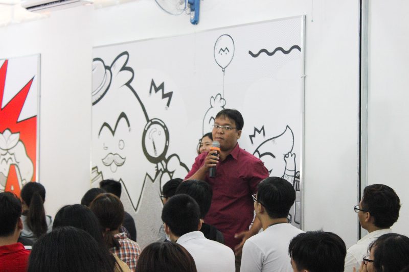 học viên khóa 5 Nguyễn Duy Quang chia sẻ tại Lễ khai giảng Viện Truyện tranh và Hoạt hình