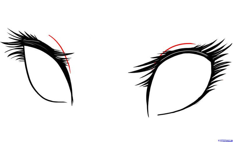 Vẽ cụ thể hai con mắt anime 