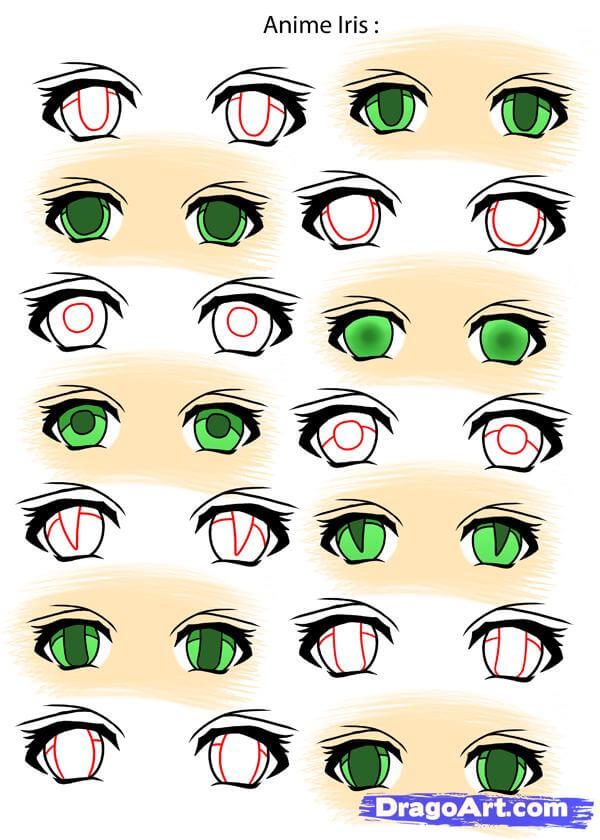Vẽ mống đôi mắt anime 