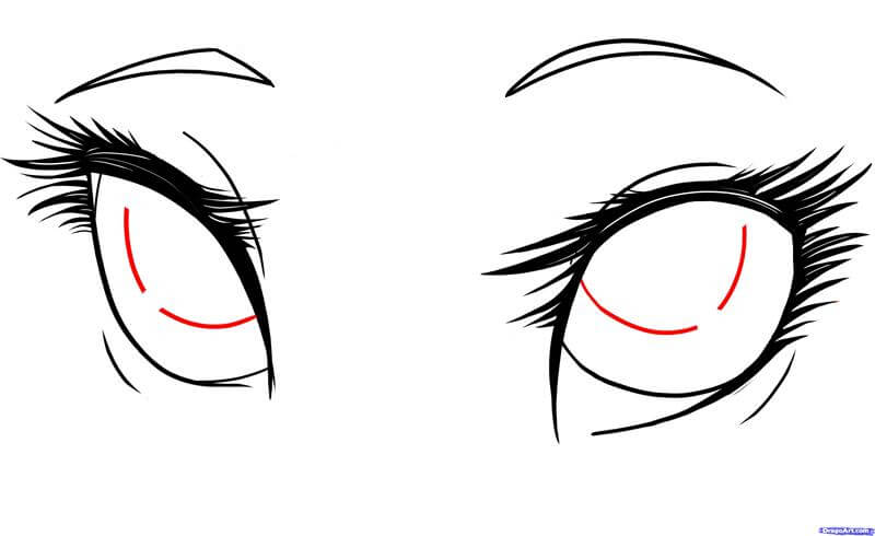 Vẽ phần chủ yếu mống đôi mắt anime 